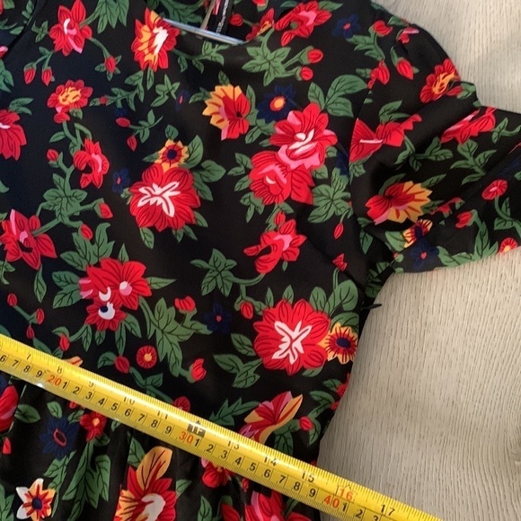 W118 by Walter Baker Floral MIDI Dress size 4 black red bohemian elegant - Picture 8 of 10